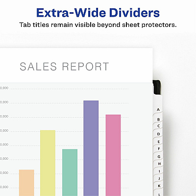 Avery Extra Wide A-Z Tabs Ready Index Dividers (AVE11166)