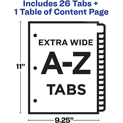 Avery Extra Wide A-Z Tabs Ready Index Dividers (AVE11166)
