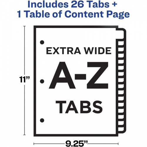 Avery Extra Wide A-Z Tabs Ready Index Dividers (11166)