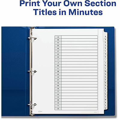 Avery Extra Wide A-Z Tabs Ready Index Dividers (AVE11166)