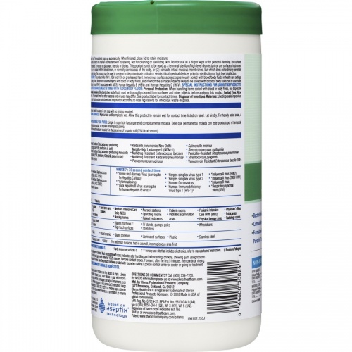 Clorox Healthcare Hydrogen Peroxide Cleaner Disinfectant Wipes (30824)