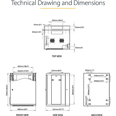 StarTech 15u Wall Mount Network Cabinet 16in Deep (RK1520WALHM)