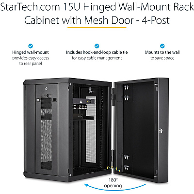 StarTech 15u Wall Mount Network Cabinet 16in Deep (RK1520WALHM)
