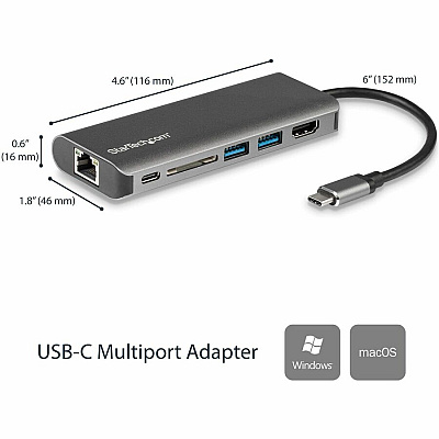 StarTech Usb C Multiport Adapter 4k Hdmi - Sd/pd (DKT30CSDHPD)