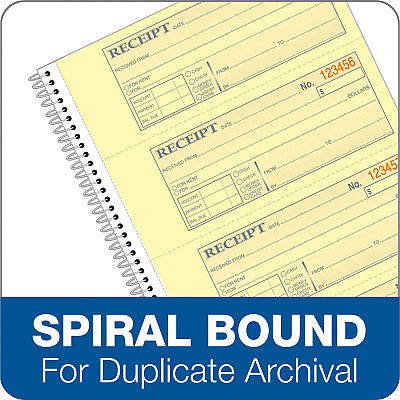 Adams Spiral 2-part Money/Rent Receipt Book (ABFSC1182PK)