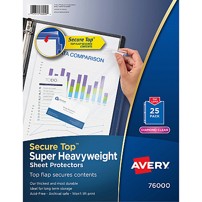 Avery Secure Top Sheet Protectors (AVE76000BD)