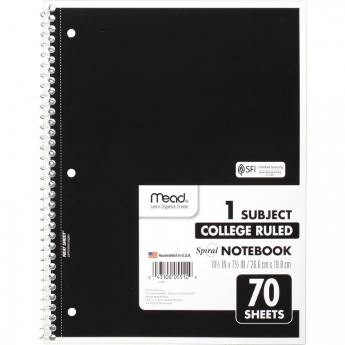 Mead One-subject Spiral Notebook (05512BD)