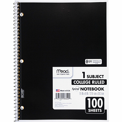 Mead One-subject Spiral Notebook (MEA06622BD)