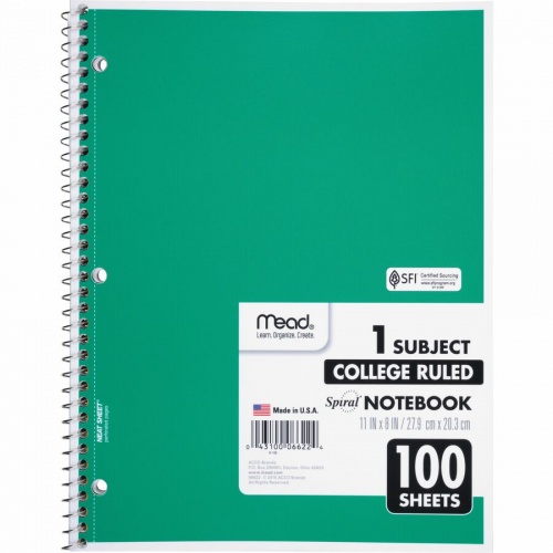 Mead One-subject Spiral Notebook (06622BD)