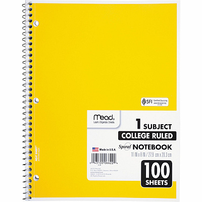 Mead One-subject Spiral Notebook (MEA06622BD)