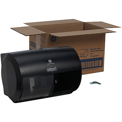 Compact 2-Roll Side-by-Side Coreless High-Capacity Toilet Paper Dispenser (GPC56784A)