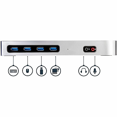 StarTech Dual 4k Docking Station For Mac & Windows - Usb-a & Usb-c Dock - Dual 4k60 Displayport & Hdmi - Usb 3.0 Docking Station - 6x Usb 3.0 (type-a) Ports (DK30A2DH)