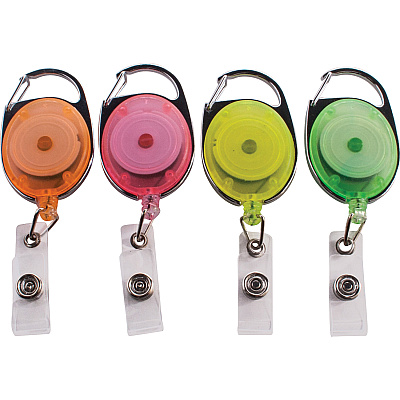 Advantus Neon Carabiner ID Reels (AVT91119)