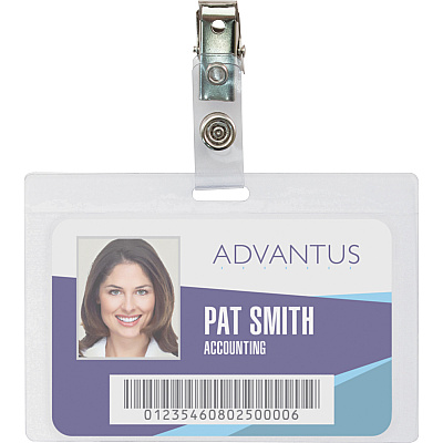 Advantus Strap Clip Self-laminating Badge Holders (AVT97101)