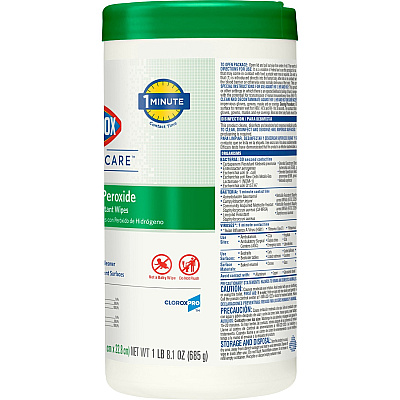 Clorox Healthcare Hydrogen Peroxide Cleaner Disinfectant Wipes (CLO30824CT)