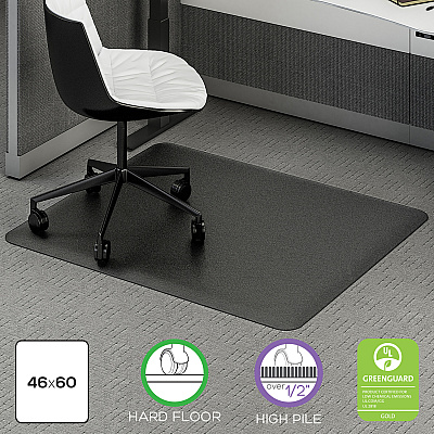 deflecto Ergonomic Sit-Stand Chair Mat for Multi-surface (DEFCM24242BLKSS)