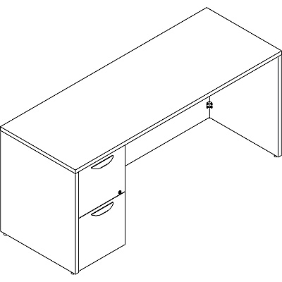 Lorell Prominence 2.0 Left-Pedestal Credenza (LLRPC2466LES)