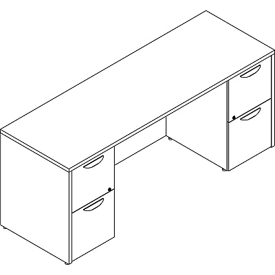 Lorell Prominence 2.0 Double-Pedestal Credenza (LLRPC2472MY)