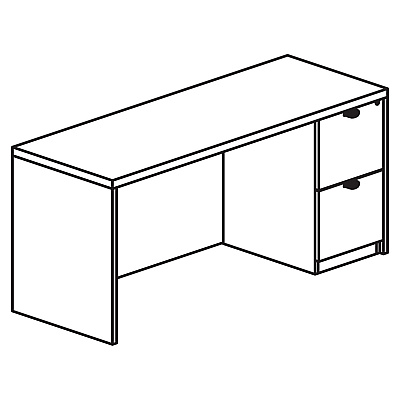 Lorell Prominence 2.0 Right-Pedestal Credenza (LLRPC2472RES)