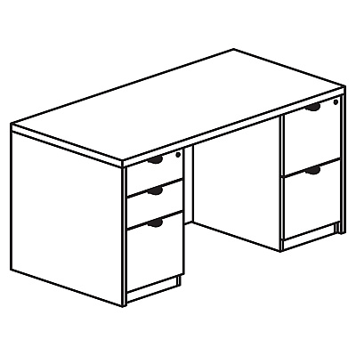 Lorell Prominence 2.0 Double-Pedestal Desk (LLRPD3060DPES)
