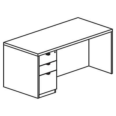 Lorell Prominence 2.0 Left-Pedestal Desk (LLRPD3060LSPES)