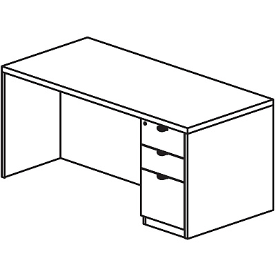 Lorell Prominence 2.0 3/4 Double-Pedestal Desk (LLRPD3060RSPES)