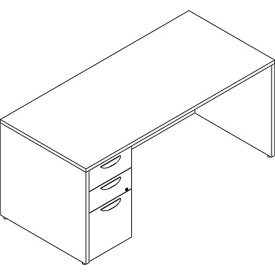 Lorell Prominence 2.0 Left-Pedestal Desk (LLRPD3066LSPES)