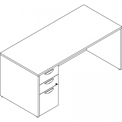 Lorell Prominence 2.0 Espresso Laminate Box/Box/File Left-Pedestal Desk - 3-Drawer (PD3066LSPES)