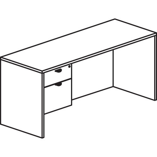 Lorell Prominence 2.0 Espresso Laminate Box/File Left-Pedestal Desk - 2-Drawer (PD3066QLES)