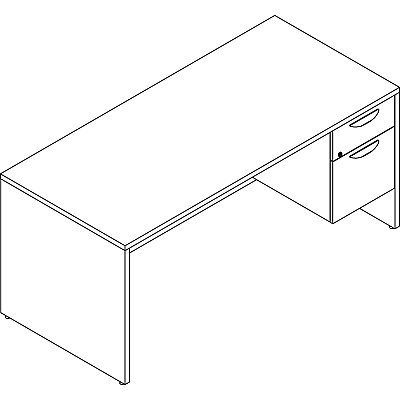 Lorell Prominence 2.0 3/4 Right-Pedestal Desk (LLRPD3066QRES)