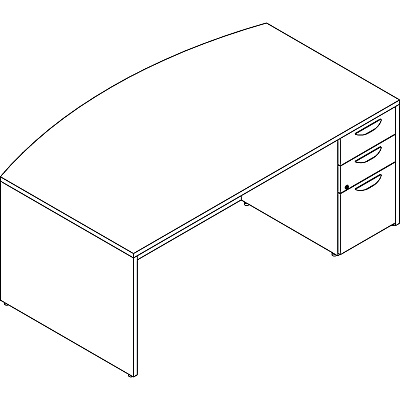 Lorell Prominence 2.0 Bowfront Right-Pedestal Desk (LLRPD4272RSPMY)