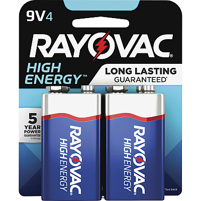 Rayovac High-Energy Alkaline 9-Volt Battery 4-Packs (RAYA16044TKCT)