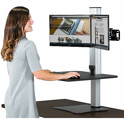 Victor High Rise Electric Dual Monitor Standing Desk Workstation (VCTDC450)