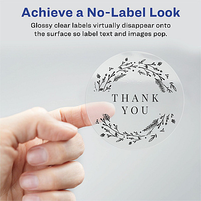 Avery Sure Feed Glossy Clear Round Labels (AVE4222)