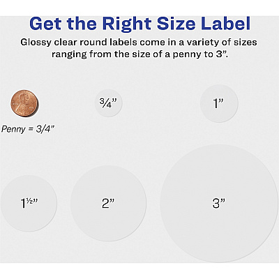 Avery Sure Feed Glossy Clear Round Labels (AVE4222)