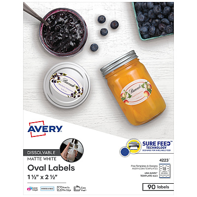 Avery Oval Dissolvable Labels (AVE4223)