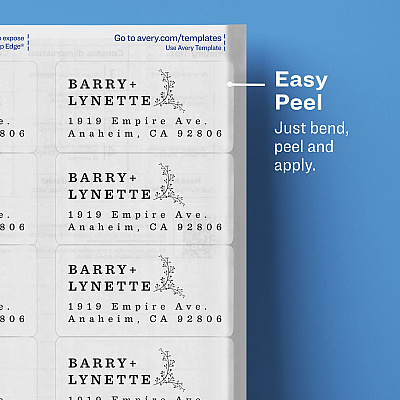 Avery Easy Peel High Gloss Clear Mailing Labels (AVE6520)