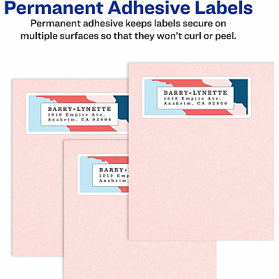 Avery Address Labels, Glossy White, 1" x 2-5/8" , 750 Total (AVE6526)