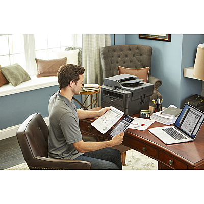 Brother MFC-L2750DW Monochrome Compact Laser All-in-One Printer with 2.7" Color Touchscreen, Single-pass Duplex Copy & Scan, and Wireless & NFC