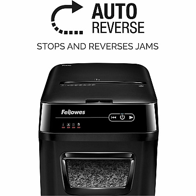Fellowes AutoMax 200M Micro-Cut Auto Feed 2-in-1 Office Paper Shredder with Auto Feed 200-Sheet Capacity (4656201)