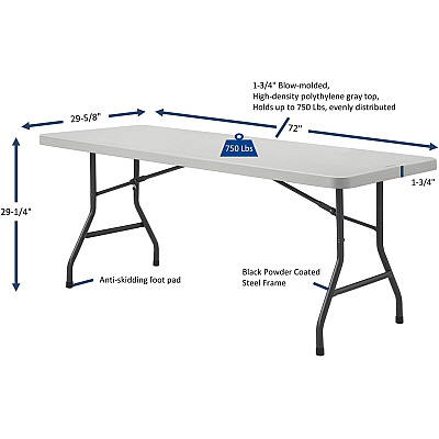 Lorell Extra-Capacity Ultra-Lite Folding Table (LLR12347)