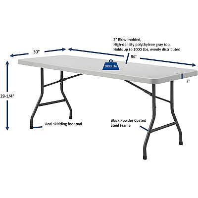 Lorell Extra-Capacity Ultra-Lite Folding Table (LLR12348)