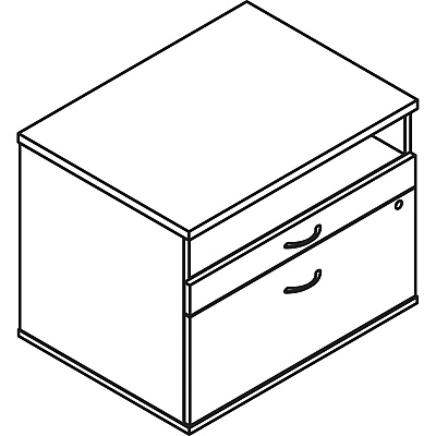Lorell Relevance Series 2-Drawer File Cabinet Credenza w/Open Shelf (LLR16212)