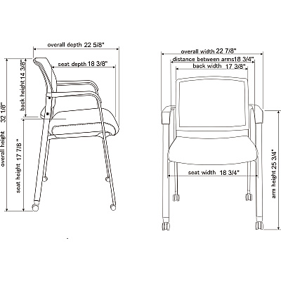 Lorell Mesh Back Guest Chair with Casters (LLR30953)
