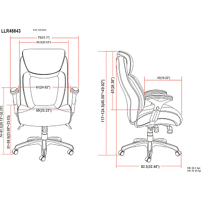Lorell Wellness by Design Big & Tall Chair with Flexible Air Technology (LLR48843)