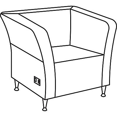 Lorell Fuze Modular Series Square Lounge Chair (LLR86916)