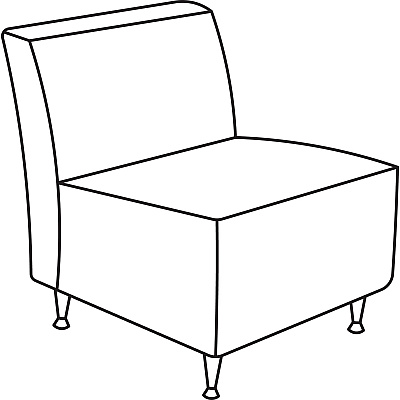 Lorell Fuze Modular Series Armless Lounge Chair (LLR86917)