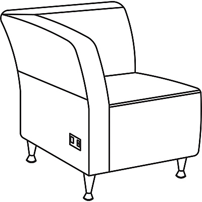 Lorell Fuze Modular Series Right Lounge Chair (LLR86918)