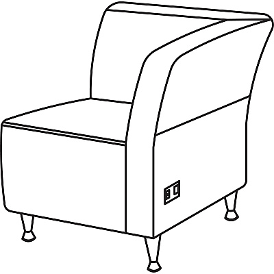 Lorell Fuze Modular Series Left Lounge Chair (LLR86919)