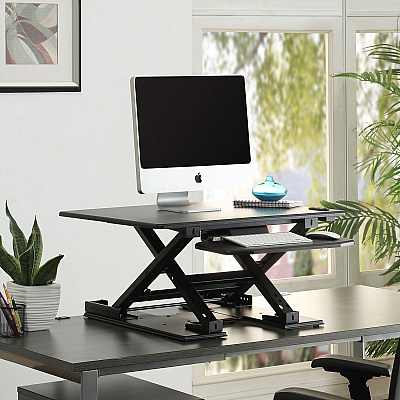 Lorell Electric Desk Riser with Keyboard Tray (LLR99552)